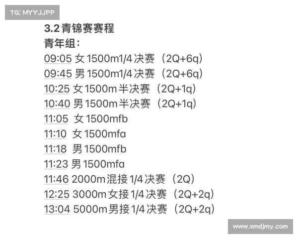 今后短道赛事赛程表